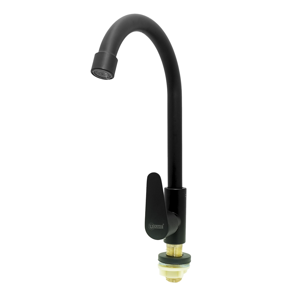 LLAVE LAVAMANOS ACERO INOXIDABLE REDONDA  NEGRO UDUKE (HT2043)