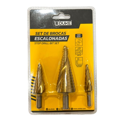 BROCA ESCALONADA JUEGO X 3 PZS UDUKE (HT3244)