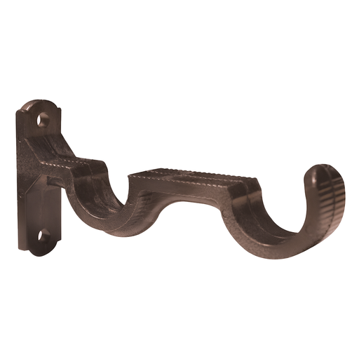 ACCESORIO CORTINERO SOPORTE MURO DOBLE CAFE DE 1/2 PAQ X 2 UDUKE
