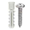 CHAZO CON TORNILLO 1/4" PLASTICO PQT X 25 UDUKE