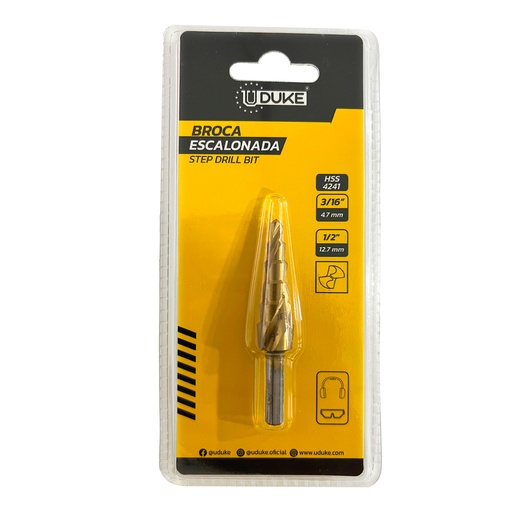 BROCA ESCALONADA 3/16"-1/2" UDUKE (HT3238)