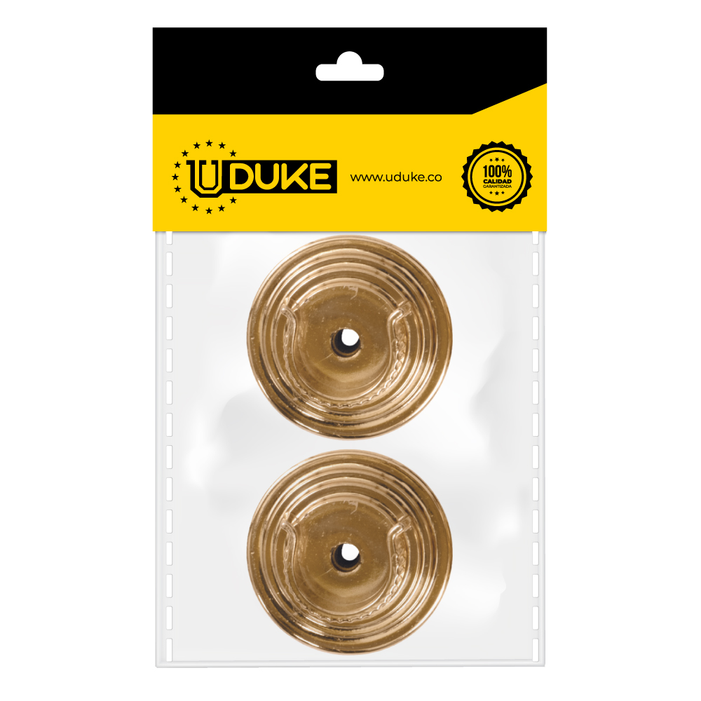 ACCESORIO CORTINERO PLAFON DORADO EN U (ABIERTO) 1 PAQ X 2 UDUKE