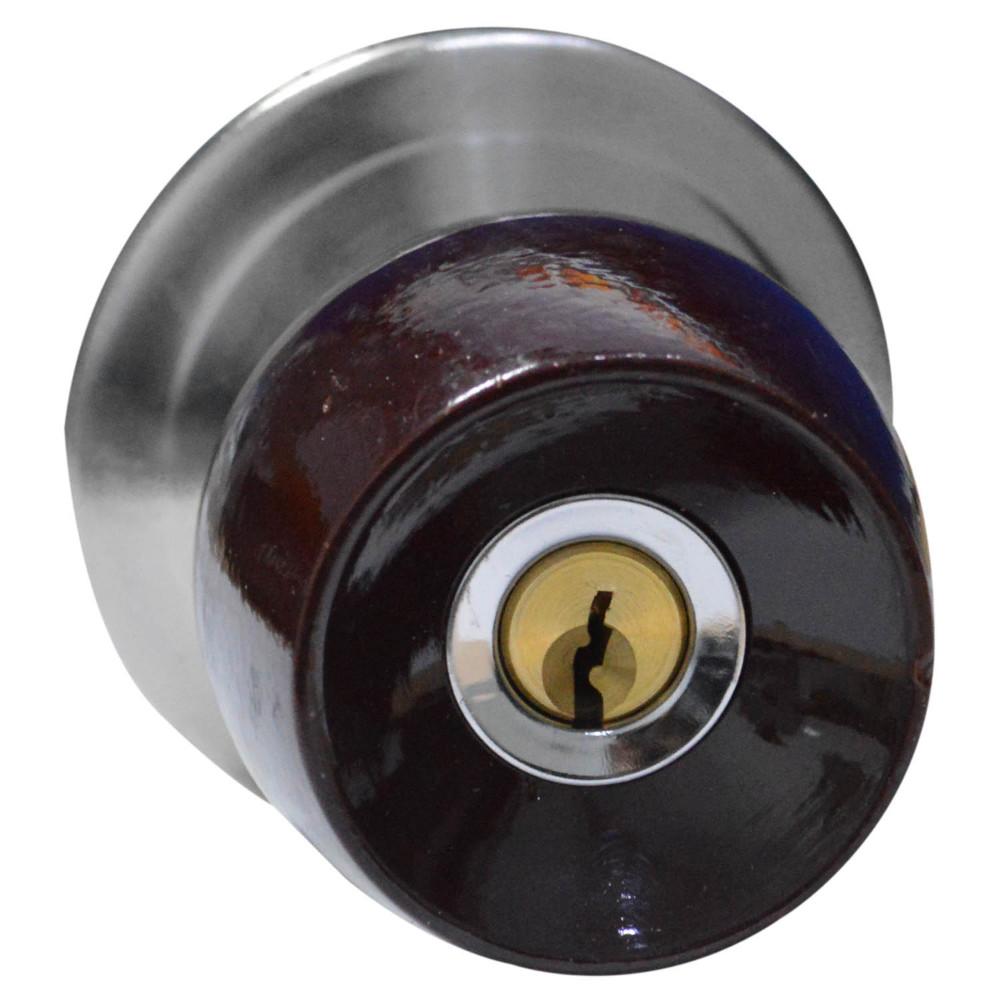 CHAPA BOLA ALCOBA P/MADERA UDUKE COLOR VINOTINTO ESCUDO CROMADO (5831-HJM) (HT20177S)