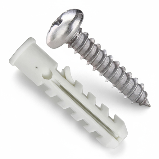 CHAZO CON TORNILLO 1/4" PLASTICO PQT X 25 UDUKE