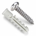 CHAZO CON TORNILLO 1/4" PLASTICO PQT X 25 UDUKE
