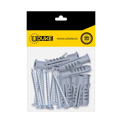 CHAZO CON TORNILLO 3/8 PLASTICO PQT X 10 UDUKE