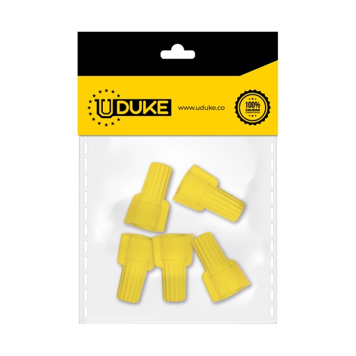 CONECTOR PARA CABLE DE COBRE AMARILLO PQT X 5 UDUKE