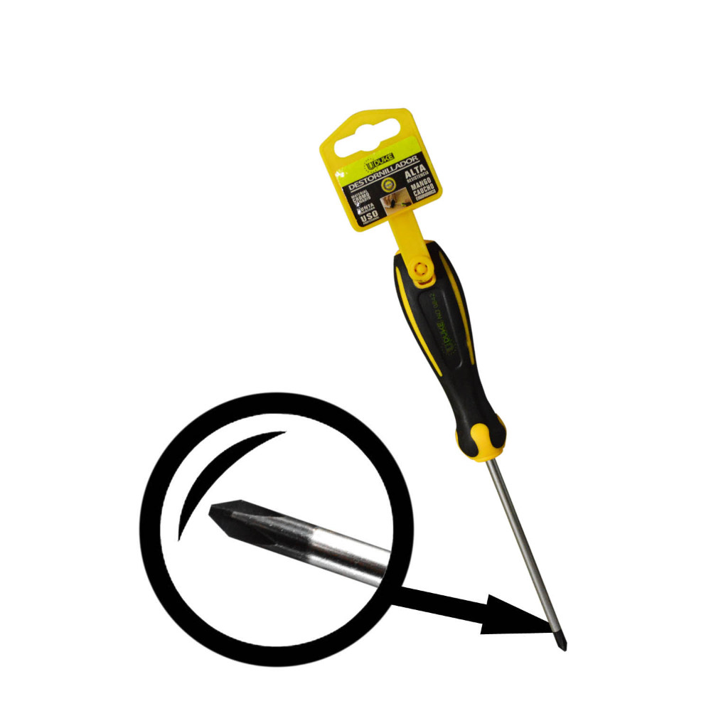 DESTORNILLADOR UDUKE MANGO CAUCHO 1/4X4 C/V (+) (HT80203)