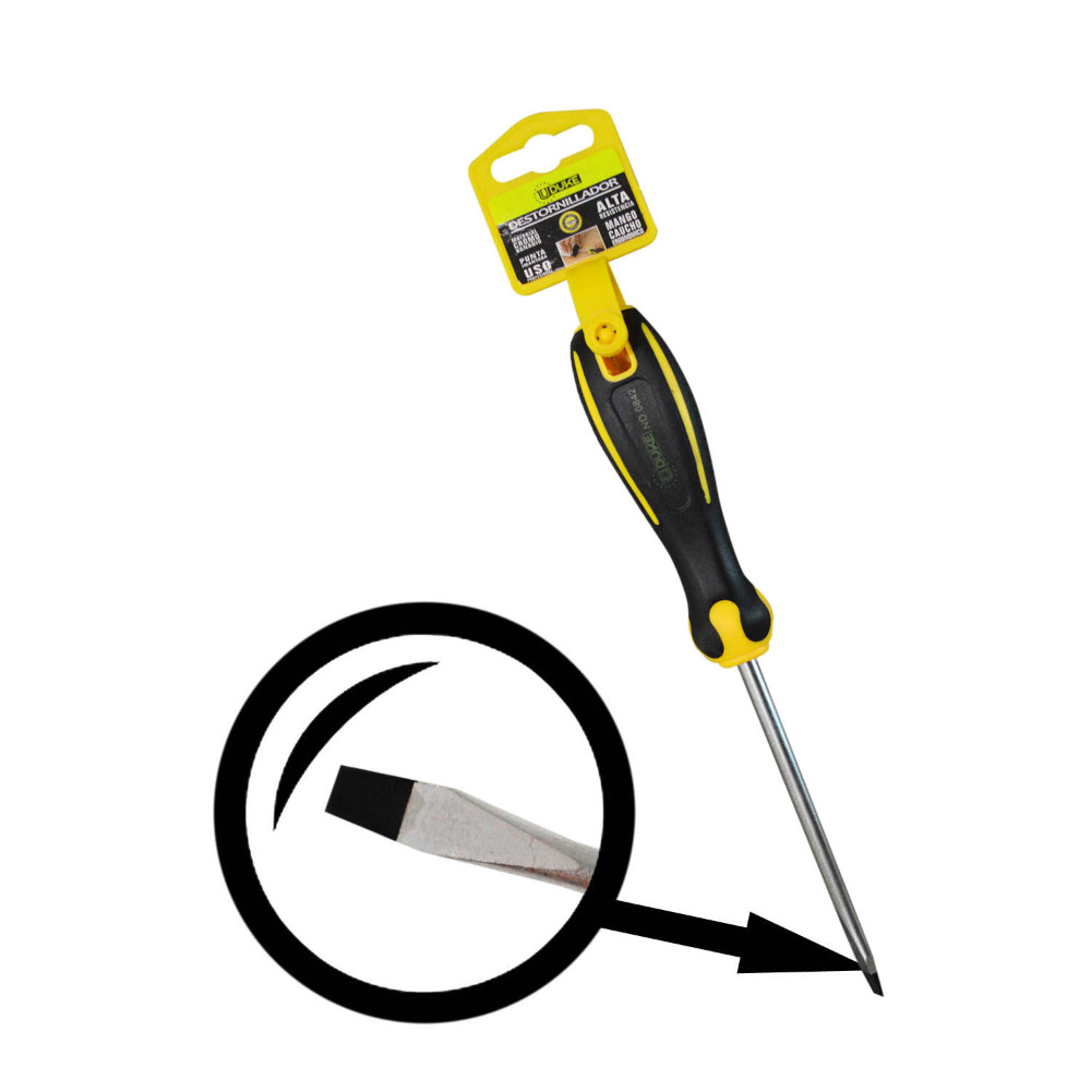 DESTORNILLADOR UDUKE MANGO CAUCHO 1/4X4" C/V (-) (HT80200)