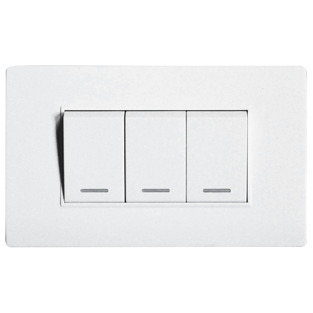 LINEA BK PLUS BLANCA INCRUSTAR SWICHE TRIPLE CONMUTABLE 110-220 (118K-03-3W) (HT20678)