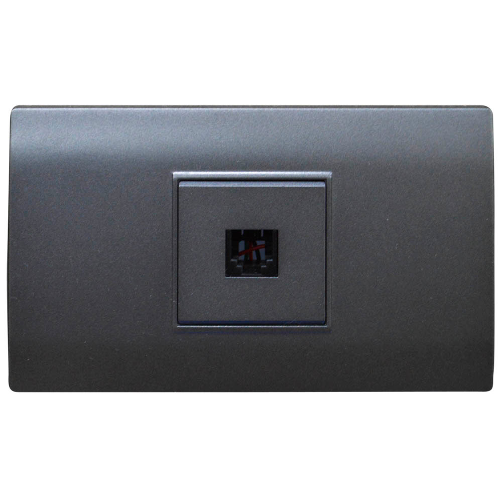 LINEA BK PLUS GRIS INCRUSTAR TOMA TELEFONO (118K-17-FMGRY) (HT20711)