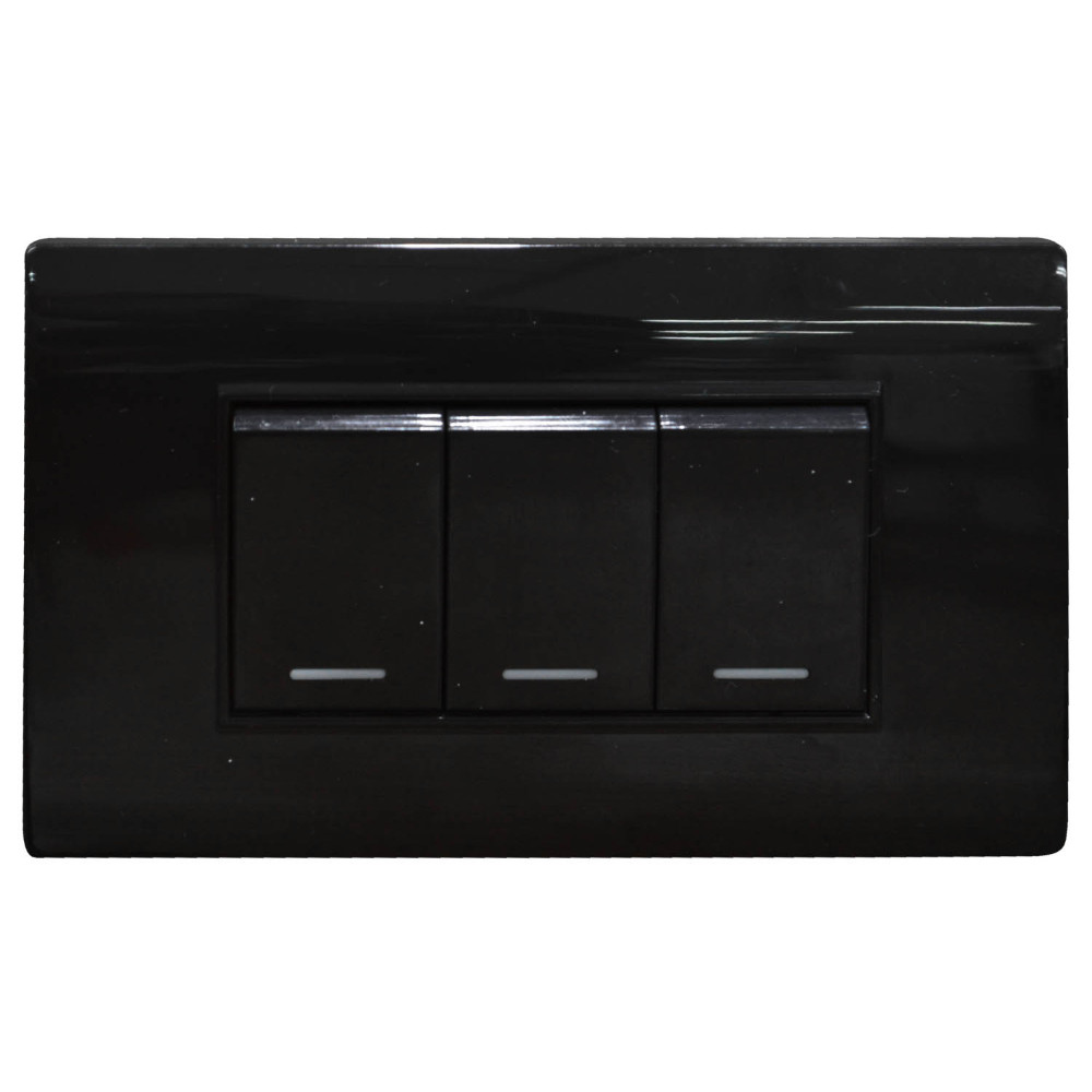 LINEA BK PLUS NEGRA INCRUSTAR SWICHE DOBLE CONMUTABLE 110-220 (118K-02-3W-BLK) (HT20717)