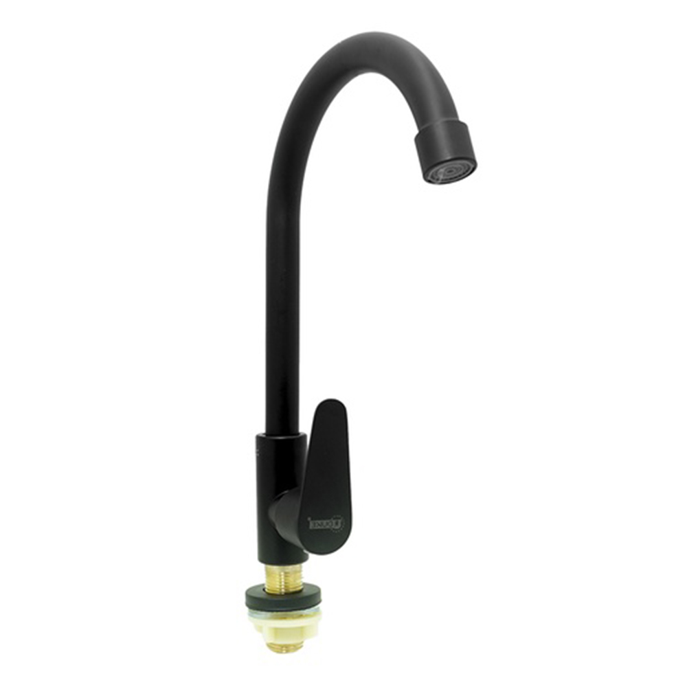 LLAVE LAVAMANOS ACERO INOXIDABLE REDONDA  NEGRO UDUKE (HT2043)