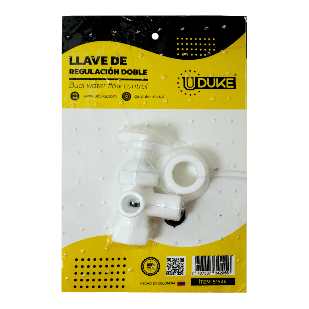 LLAVE REGULACION PLASTICA DOBLE EN BLISTER UDUKE (7053)
