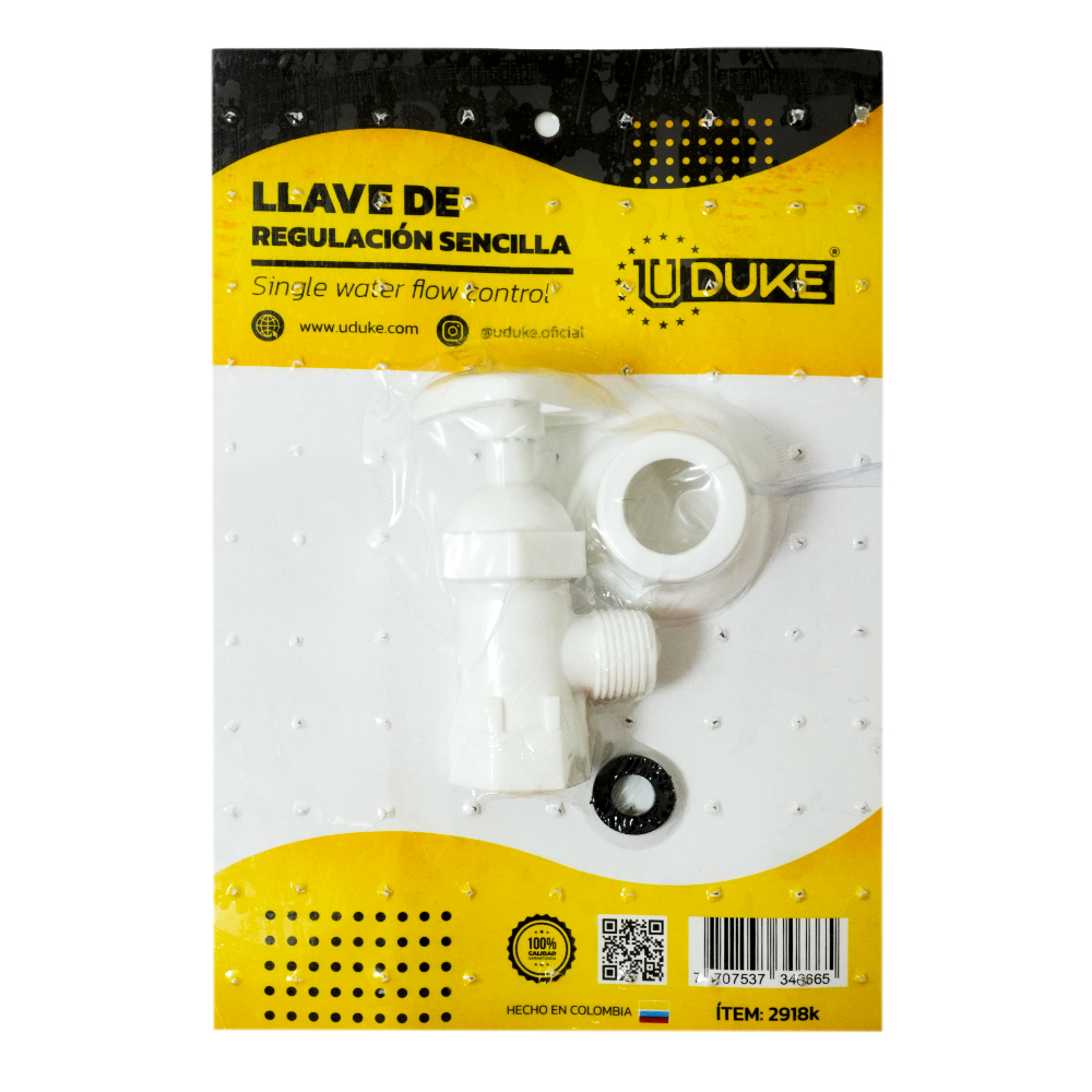 LLAVE REGULACION PLASTICA SENCILLA EN BLISTER UDUKE (7052)