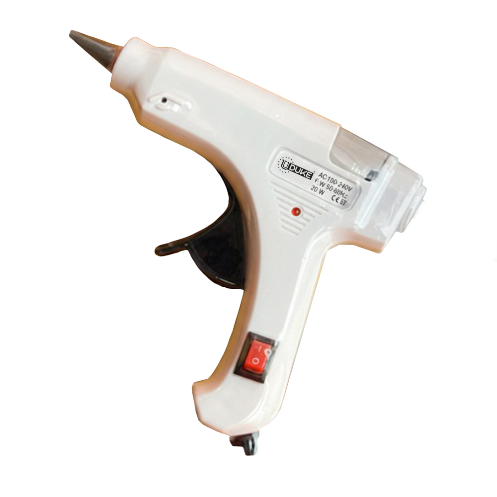 PISTOLA SILICONA UDUKE AMARILLA PEQUENA 20W CON SWICHE (HT80033)