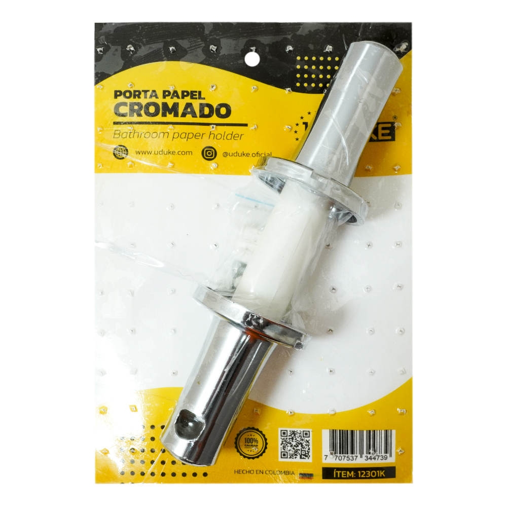PORTAPAPEL COMPLETO CROMADO EN BLISTER UDUKE (9116)