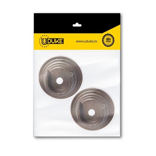 [8749K] ACCESORIO CORTINERO PLAFON CAFE EN U (ABIERTO) 3/4 PAQ X 2 UDUKE