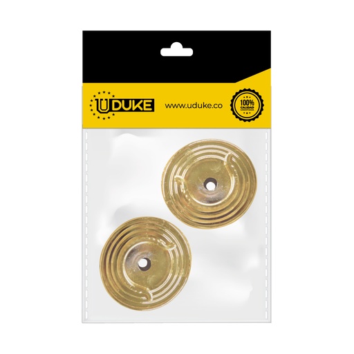 [8746K] ACCESORIO CORTINERO PLAFON DORADO EN U (ABIERTO) 3/4 PAQ X 2 UDUKE