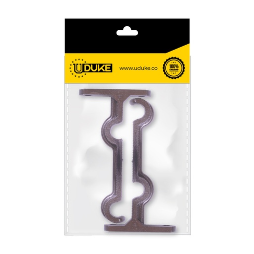 [8744K] ACCESORIO CORTINERO SOPORTE MURO DOBLE CAFE DE 1/2 PAQ X 2 UDUKE