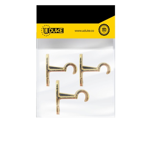 [8733K] ACCESORIO CORTINERO SOPORTE MURO DORADO DE 1 PAQ X 3 UDUKE