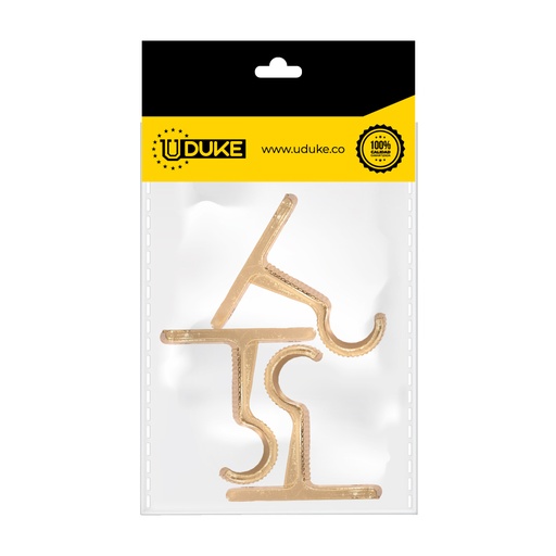 [8734K] ACCESORIO CORTINERO SOPORTE MURO DORADO DE 3/4 PAQ X 3 UDUKE