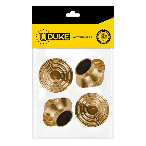 [8752K] ACCESORIO CORTINERO TERMINAL DORADO ESCALERA 3/4 PAQ X 4 UDUKE