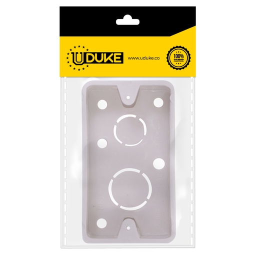 [5704K] CAJA PLASTICA 2X4 BLANCA CERTIFICADA PQT X 1 UDUKE