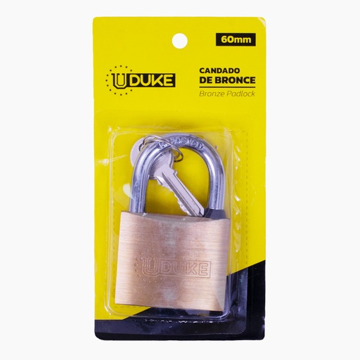 [6336K] CANDADO 60MM BRONCE FINO EN BLISTER UDUKE (GARANTIA 5 AÑOS)