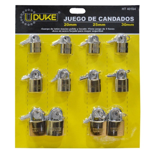 [7763] CANDADO CARTON UDUKE DORADO 20-25-30 (HT40164)