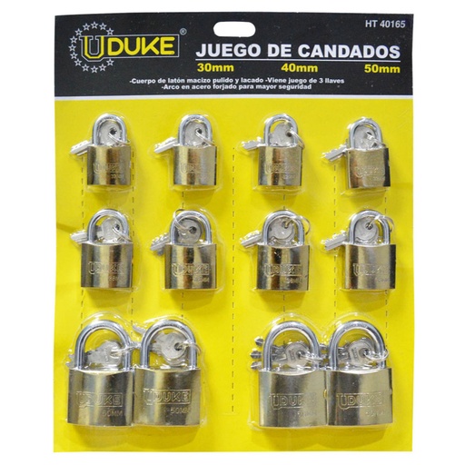 [7764] CANDADO CARTON UDUKE DORADO 30-40-50 (HT40165)