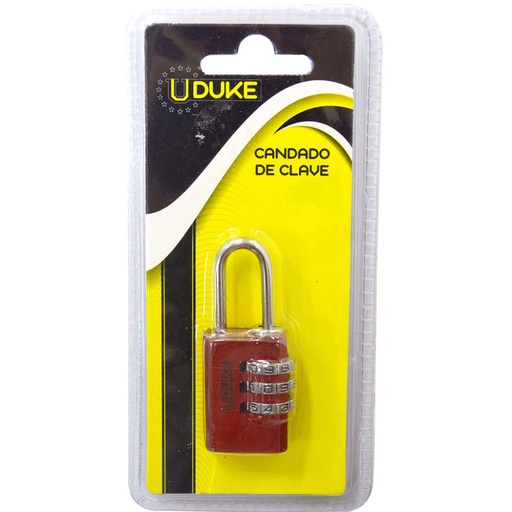 [12192] CANDADO CLAVE 20 MM 3 DIGITOS UDUKE COLORES SURTIDOS (HT90140)