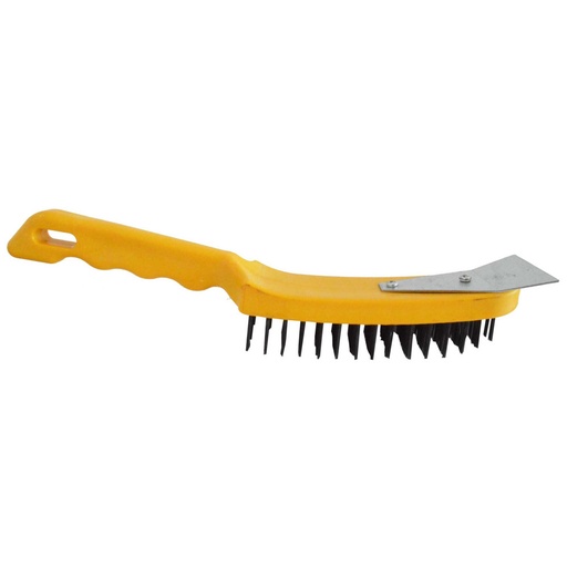 [6602] CEPILLO ACERO CON ESPATULA M/PASTA AMARILLO HT 6 LINEAS 106 (ACPME-106)(HT30570)