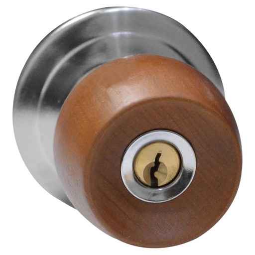 [4668A] CHAPA BOLA ALCOBA P/MADERA UDUKE COLOR MIEL ESCUDO CROMADO (5831-QJM) (HT20175S)