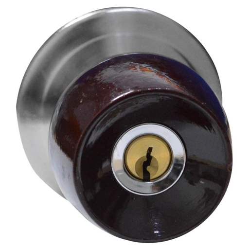 [406A] CHAPA BOLA ALCOBA P/MADERA UDUKE COLOR VINOTINTO ESCUDO CROMADO (5831-HJM) (HT20177S)