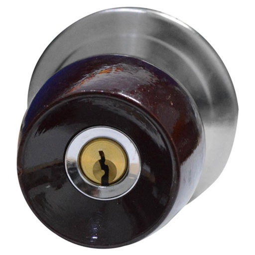 [406A] CHAPA BOLA ALCOBA P/MADERA UDUKE COLOR VINOTINTO ESCUDO CROMADO (5831-HJM) (HT20177S)