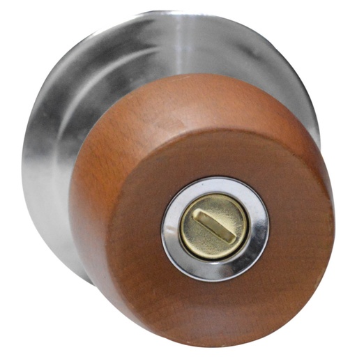 [4137A] CHAPA BOLA BANO P/MADERA UDUKE COLOR MIEL ESCUDO CROMADO (5832-QJM) (HT20183S)