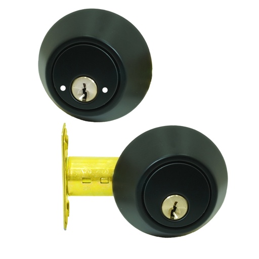 [19953] CHAPA CERROJO SEGURIDAD UDUKE DOBLE CILINDRO NEGRA (HT2275)