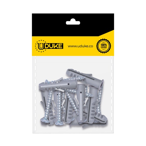[13605K] CHAZO CON TORNILLO 5/16 PLASTICO PQT X 10 UDUKE