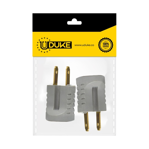 [8039K] CONVERTIDOR POLO/TIERRA 3 A 2 GRIS FINO SAKURA PQT X 2 UDUKE