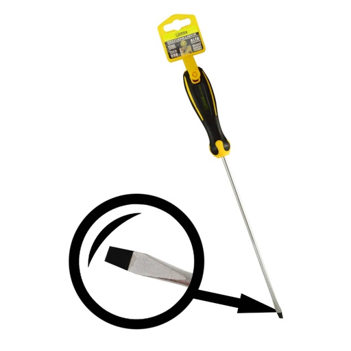 [11072] DESTORNILLADOR UDUKE MANGO CAUCHO 1/4X8 C/V (-) (HT80202)