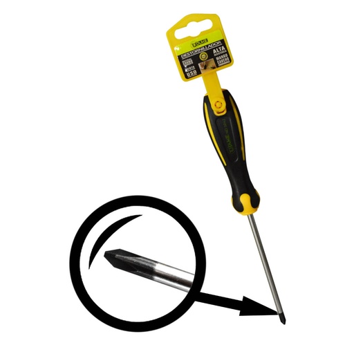 [11067] DESTORNILLADOR UDUKE MANGO CAUCHO 3/16X4 C/V (+) (HT80197)