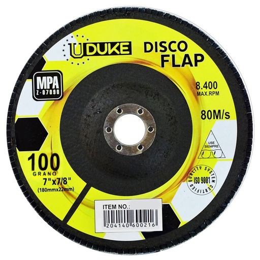 [13897] DISCO FLAP UDUKE 7 GRANO 100 (180MM X 22MM) (HT1342)