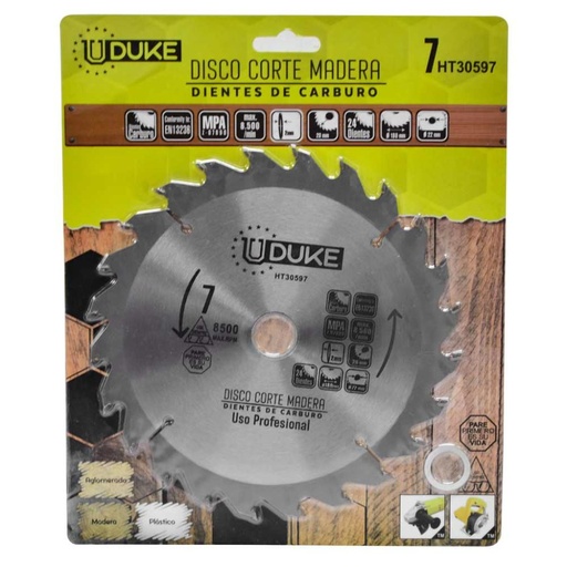 [10137] DISCO MADERA UDUKE PROFESIONAL (7X24) DMD724 (HT30597)