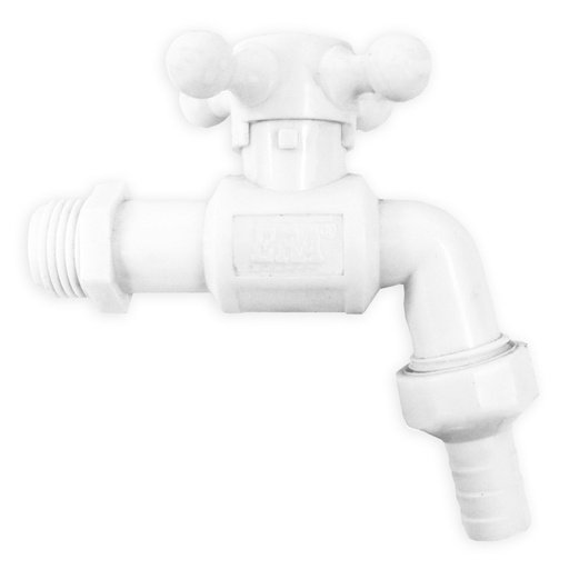 [4369] GRIFO PLASTICO GG BLANCO CRUCETA CON RACOR (HT20147)