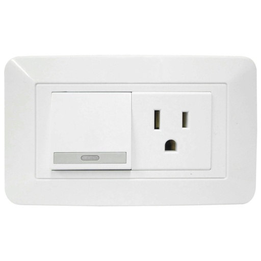 [1774] LINEA BK BLANCA INCRUSTAR TOMA SWICHE 110-220 (118Z-07 3WAY) (RETIE-FL)(HT20341)