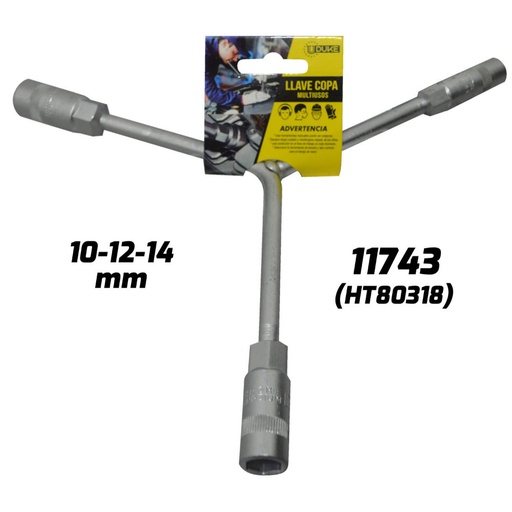 [11743] LLAVE COPA EN Y CON CUADRANTE UDUKE 10-12-14 MM (HT80318)