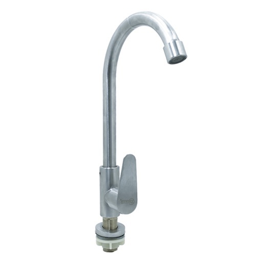 [19911] LLAVE LAVAMANOS ACERO INOXIDABLE REDONDA SATINADA UDUKE (HT2042)