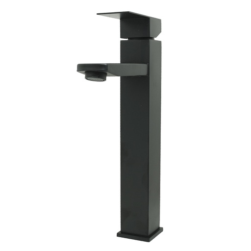 [19900] LLAVE LAVAMANOS MONOCONTROL ACERO INOXIDABLE  CUADRADA NEGRA ALTA 30CM UDUKE (HT2031)