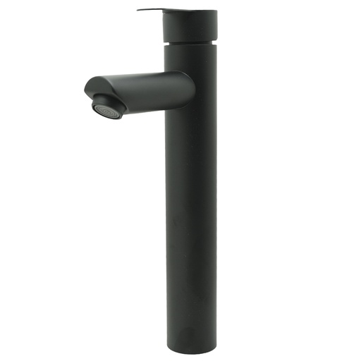 [19904] LLAVE LAVAMANOS MONOCONTROL ACERO INOXIDABLE REDONDA 
NEGRA ALTA 30CM
 UDUKE
(HT2035)